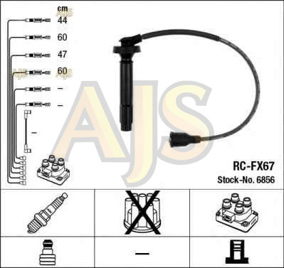 Провода зажигания к-т NGK RC-FX67 Subaru EJ201, EJ202, EJ152