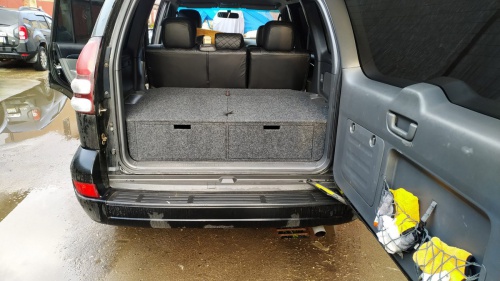 Органайзер в багажник для Toyota Land Cruiser Prado 120 (2 выдв.ящика+спальник) фото 3