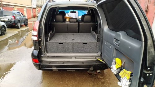 Органайзер в багажник для Toyota Land Cruiser Prado 120 (2 выдв.ящика+спальник) фото 10