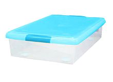 Короб для хранения IRIS THIN BOX 85л  прозрачный-голубой