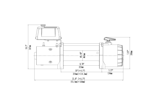 Лебёдка автомобильная электрическая 12V Runva 9500 lbs 4350 кг (синтетический трос) фото 5