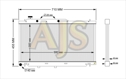 радиатор алюминиевый Subaru Outback 3.0L V6 03-09 40мм AT AJS