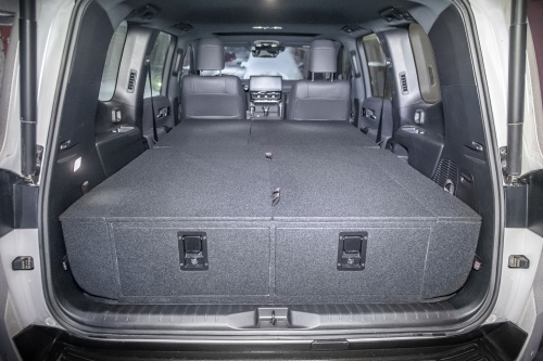 Органайзер в багажник для Toyota Land Cruiser 300 (2 выдв.ящика+клав.замки+спальник) фото 2