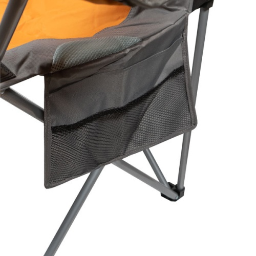 Кресло туристическое складное  мягкие тканевые подлокотники (оранжевый/серый)  нагрузка 100 кг фото 4