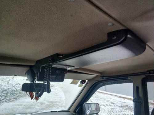 Консоль потолочная для установки р/c УАЗ Патриот 2007-2013  вырез под р/c 140х40 мм  черная фото 4