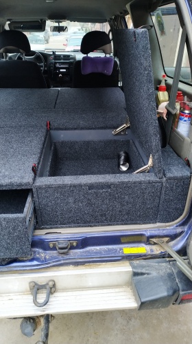 Органайзер в багажник для Nissan Patrol Y61 (2 выдв.ящика+спальник) фото 4
