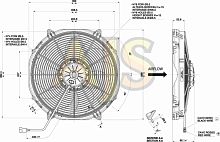 Вентилятор электрический SPAL универсальный 15.2″ (385мм) 12V 3250 м³/ч