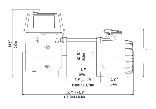 Лебёдка электрическая 12V Runva 12500 lbs 5670 кг короткий барабан  стальной трос фото 8