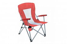 Кресло PREMIER складное  твердые тканевые подлокотники (красный/белый)  нагрузка 140 кг