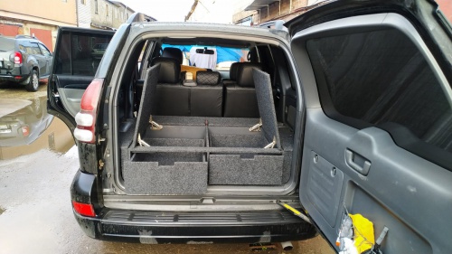 Органайзер в багажник для Toyota Land Cruiser Prado 120 (2 выдв.ящика+спальник) фото 12