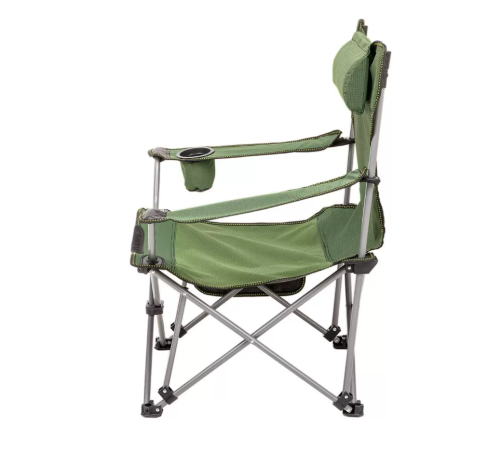 Кресло PREMIER складное с откид.спинкой  твердые тканевые подлокотники (зеленый)  нагрузка 80 кг фото 3