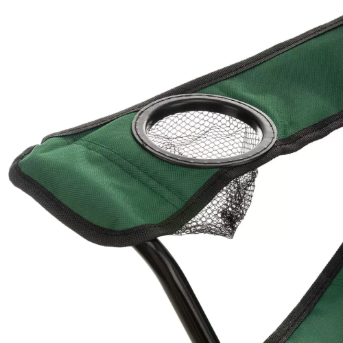 Кресло PREMIER складное  мягкие тканевые подлокотники (зеленое)  нагрузка 100 кг фото 3