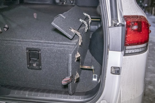 Органайзер в багажник для Toyota Land Cruiser 300 (2 выдв.ящика+клав.замки+спальник) фото 5