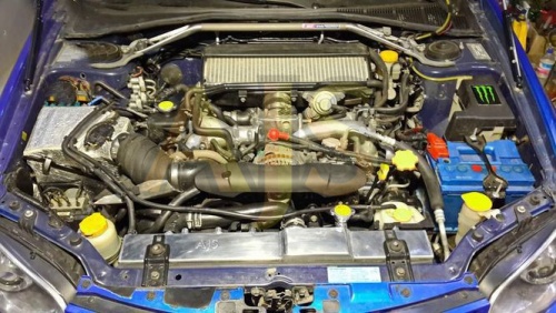 Радиатор алюминиевый Subaru Impreza GDB 60мм 3 слоя MT AJS фото 7